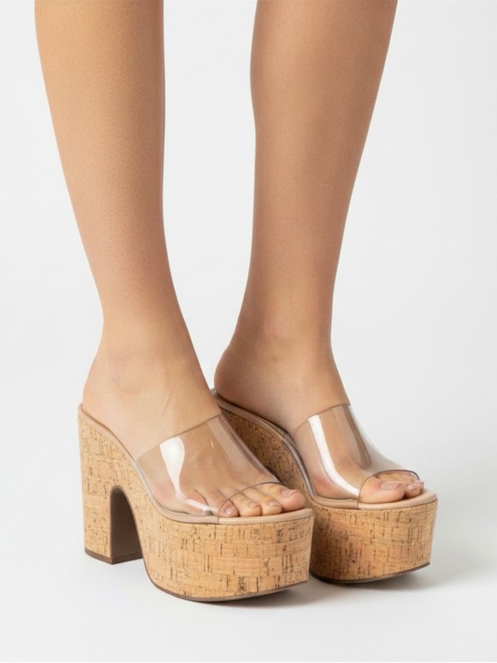 Schutz | Dalle Vinyl Cutout Sandal | Transparente & Natural | Size 9.5B